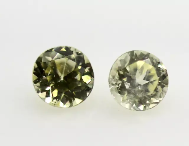 2 PCS Round Cut 4 MM Size 0.90 Ct Natural Light Yellow Sapphire Loose Gem Ceylon