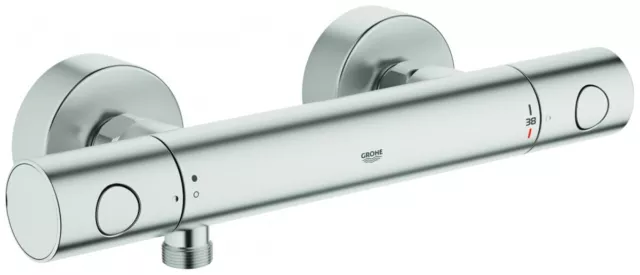 GROHE Thermostat Brausebatterie Grohtherm 1000 C supersteel mit S-Anschlüsse