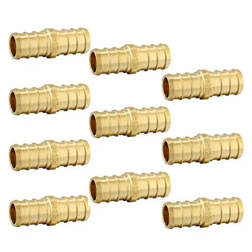 10pack Barb Crimp Pex Fittings 1/2 Inch X 1/2 Inch Coupling Astm F1807