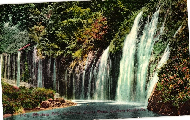 Mossbrae Falls Shasta Route Southern Pacific RR CA Divided Postcard Posted 1911