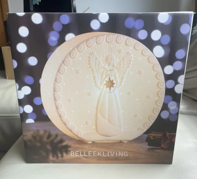 Belleek China Living Christmas Angel Luminaire Lamp. Boxed. New