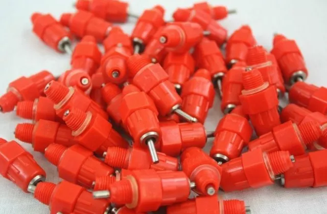 100pcs Water Nipple Drinker Poultry Chicken Duck Screw In 360 Angle Heavy Duty