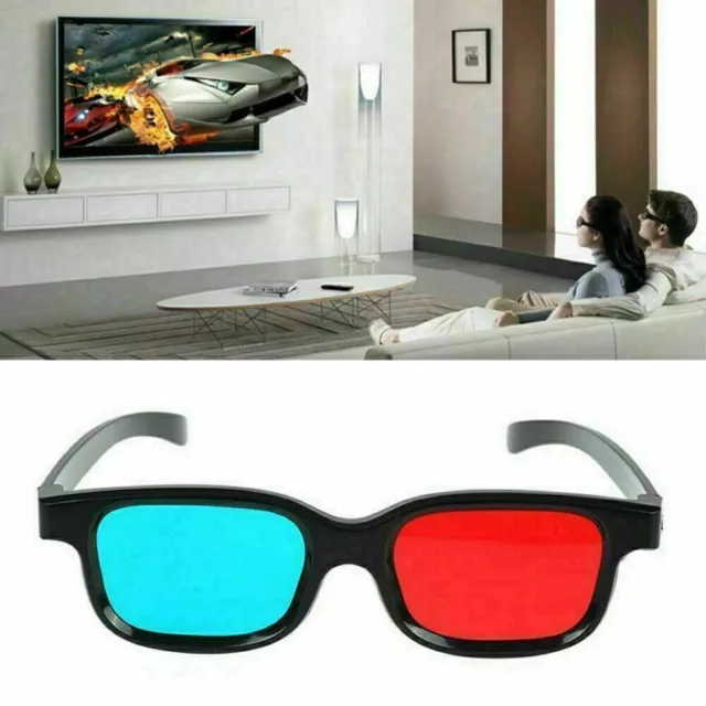 Red and Blue Anaglyph 3D Glasses For DVD Movies with 0101 F Black W9B6 2