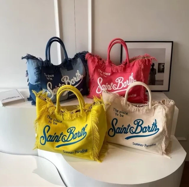 Borsa Estiva Mare In Canapa Con Nappe 40x32x20 Cm - Saint Barth Stile Artigianale