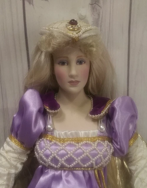 Franklin Heirloom Porcelain Doll "Rapunzel" Fairy Tale Doll by Gerda Neubacher