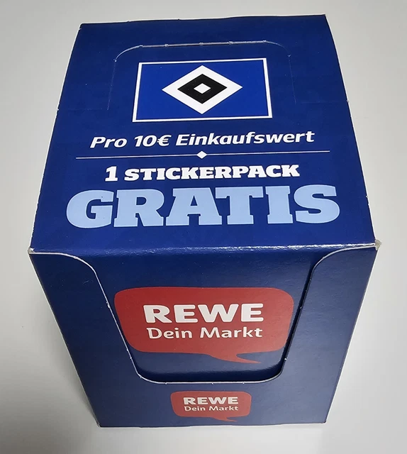NUR DER HSV Sticker Rewe Display Box 100 Tüten / 500 Sticker EUR 30,00 ...