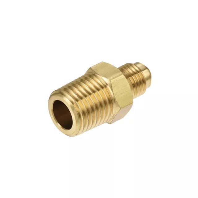 Brass Pipe fitting, 3/16 SAE Flare Male to 1/4NPT Male Thread Tube Adapter