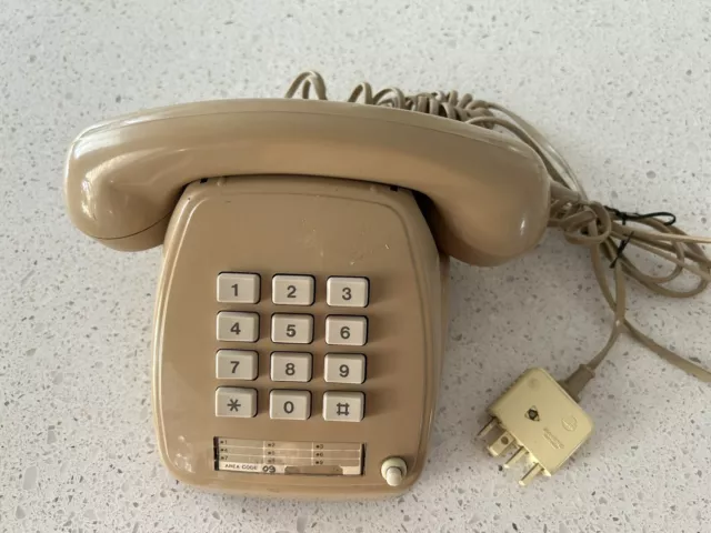 Vintage 1980's - AWA  / TELECOM Push Button Telephone - Retro Phone