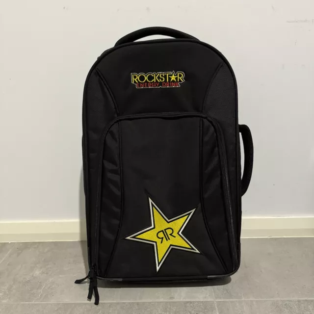 Rockstar Energy Drink Travel Bag Official  Merchandise Wheeled Black Suitcase