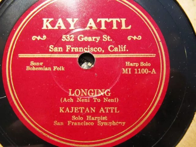 1930 KAY Kajetan ATTL HARP San Francisco Symphony HARPIST Source Czech LONGING