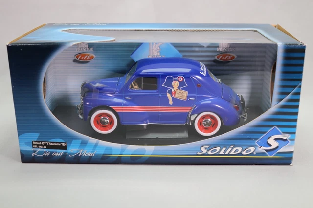 LJ653 SOLIDO PRESTIGE 8407.02 1/18 Renault 4CV Biscuits l'Alsacienne 1954