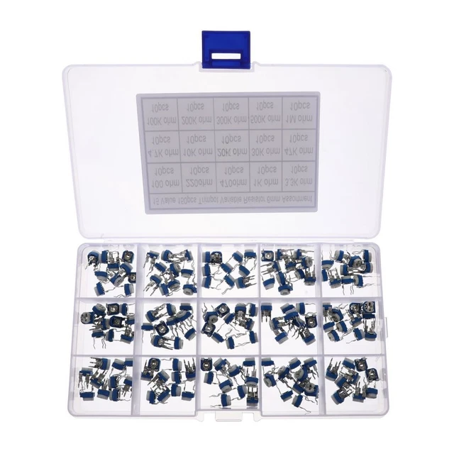 150 Pcs Through Hole Trim Potentiometer Adjustable Resistor Electronic Accessory