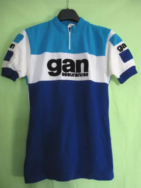 Maillot Cycliste vintage Gan Assurances POULIDOR Acrylique 70'S jersey - 3 / M