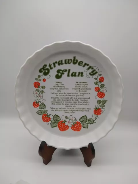 Vintage Ashley Ceramics Recipe Strawberry Flan 23cm Quiche Flan Tart Dish Retro
