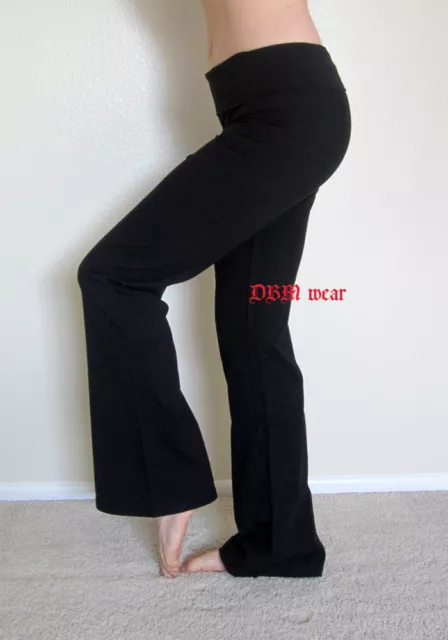 IMAGENATION WOMENS YOGA Pants Flared Leg Stretch Fit Fold Down Waist $15.99  - PicClick