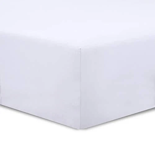 VISION - Lot de 2 Draps Housses 90 x 200 cm - Coloris Blanc - 100% Coton 57 F...