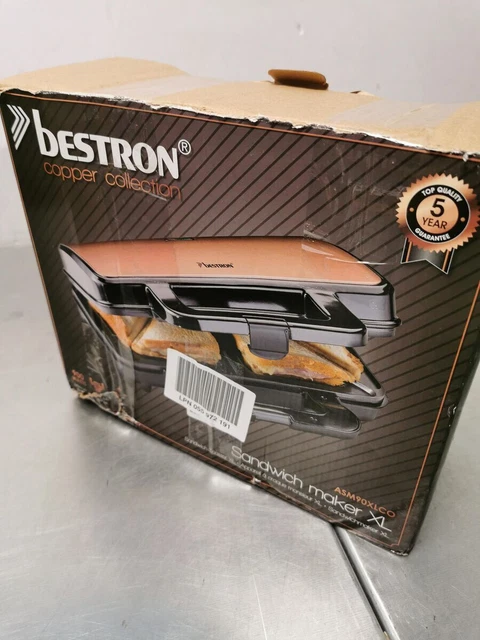 Bestron XL Sandwichmaker für 2 Sandwiches, Schwarz mattiert Bestron XL Sandwichmaker für 2 Sandwiches, Schwarz mattiert