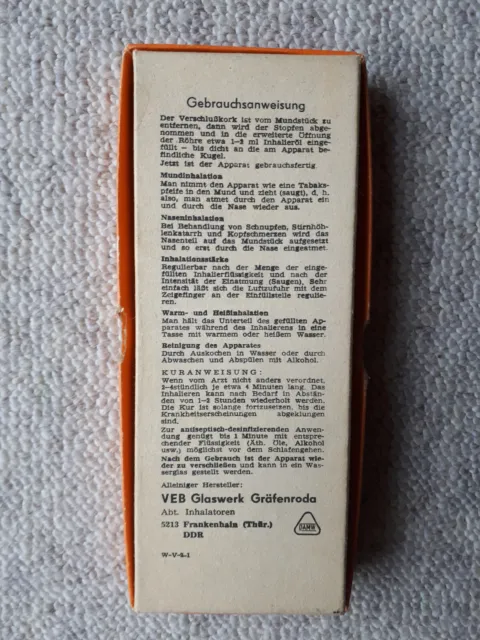 Macholdt‘s Patent Inhalator OVP DDR Atmungsgerät 70er Jahre Bedienungsanleitung  3