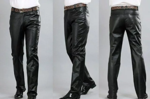 Men's New Formal Leather Pant  100% Pure Soft Leather Casual  Biker Pant MML-008