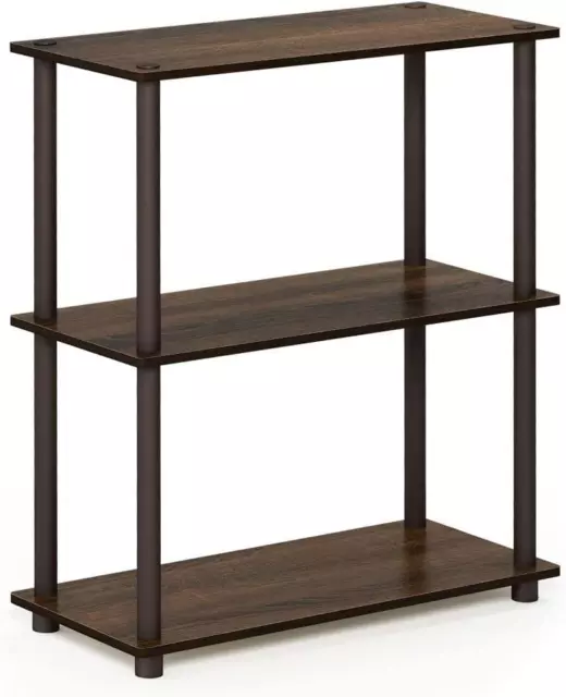 Turn-N-Tube 3-Tier Compact Multipurpose Shelf Display Rack, Walnut/Brown