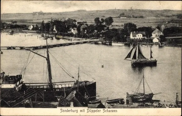Ak Sønderborg Sonderburg Dänemark, Totale mit Düppeler Schanzen - 4074363