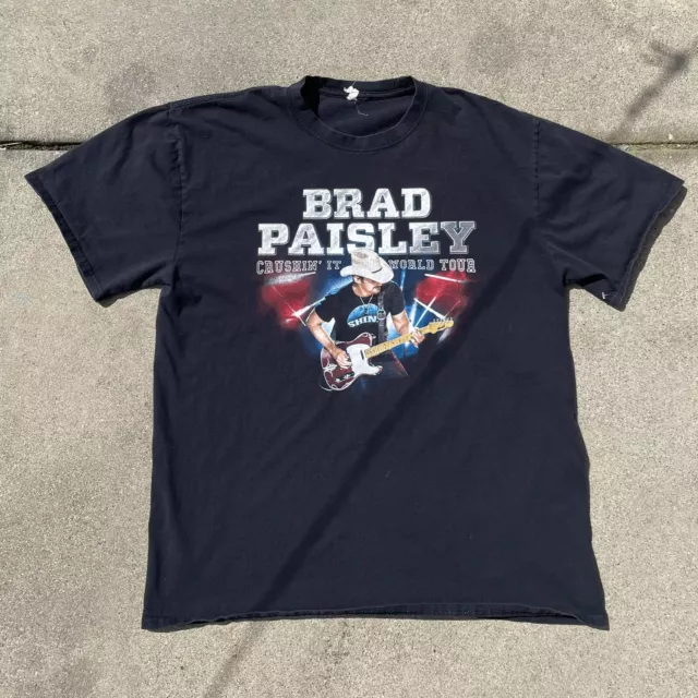 Brad Paisley Shirt Adult XL Black Concert Shirt Short Sleeve Crushin It Tour Top