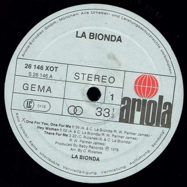 Vinyl, LP - La Bionda – La Bionda - One For You, One For Me, Sandstorm, u.a. 3