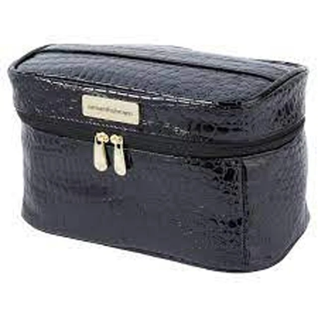 Samantha Brown Luggage Travel Organizer Cosmetic Case~ Black Croco