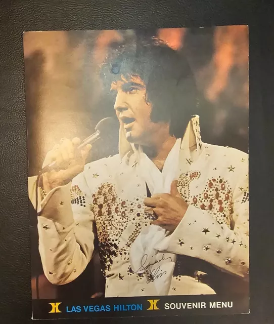 Elvis Presley Original Las Vegas Hilton Menu August 1974 Engagement Stone Mint