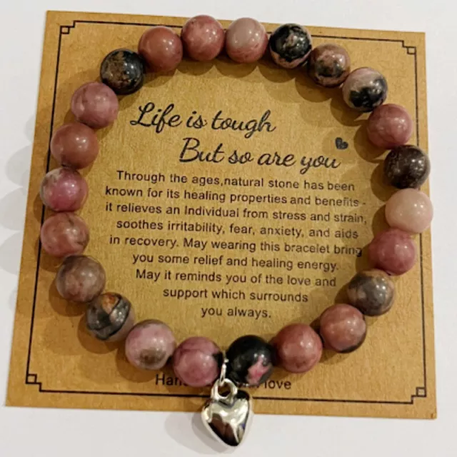 Natural Gemstone Beads Handmade Stretch Crystal Bracelets Healing Stone Reiki