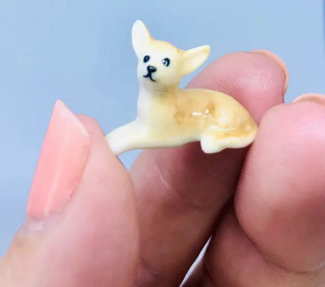 Smallest Tiny Miniature Chihuahua Puppy Dog Laying Down Ceramic Ornament Gift