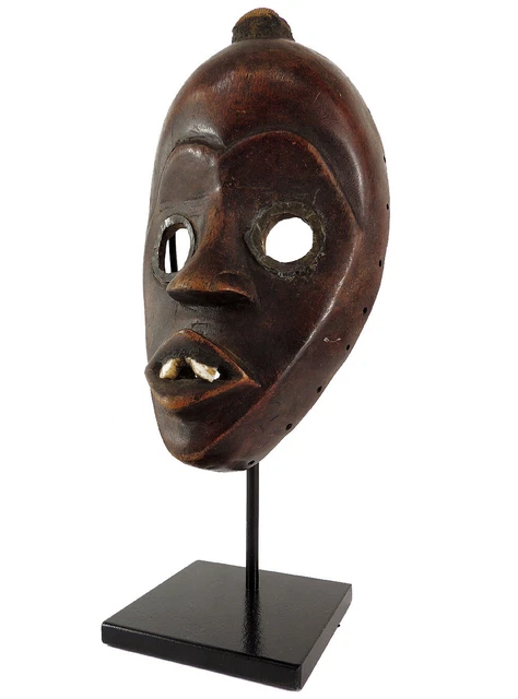 Dan Mask with Teeth Deangle Liberia Custom Stand African Art