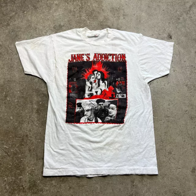 Vintage 1990s Janes Addiction T Shirt Size XL Parking Lot Bootleg FOTL MiUSa
