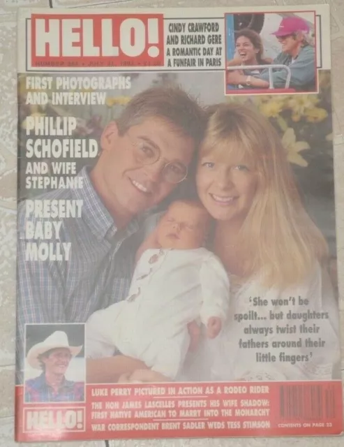 HELLO! MAGAZINE 264 July 31 1993 Phillip Schofield/Luke Perry/Cindy Crawford