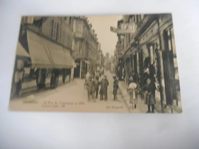 Carte Postale Ancienne, Soissons, La Rue Du Commerce En 1914