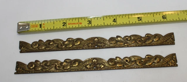 Antique Salvaged Architectural Solid Brass Funiture Accent Strips