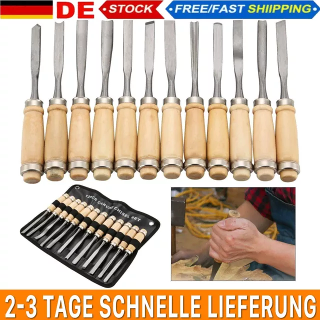 12x Schnitz Werkzeug Set,Beitel Holz Bearbeitung Schnitzeisen Satz Schnitzmesser