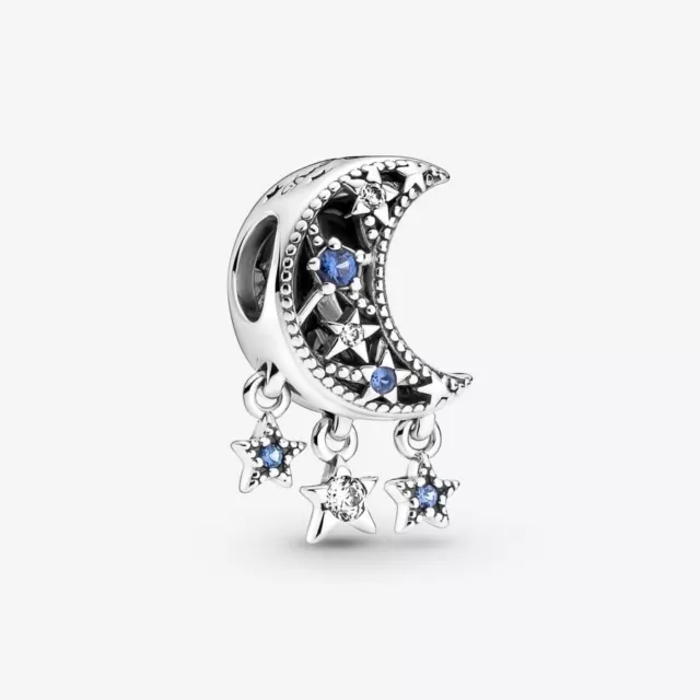 Brand New Pandora ALE S925 Silver Star & Crescent Moon Charm