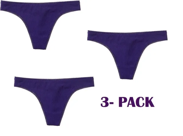 3 pack ONGOSSAMER NEXT TO NOTHING  HIP-G THONG PANTIES Size Large Purple