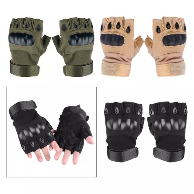 Mens Half Finger Gloves Hard Knuckle Sports Gloves for Riding Hiking Driving