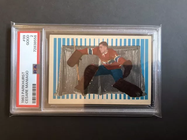 1963 Parkhurst Cesare Maniago PSA 2