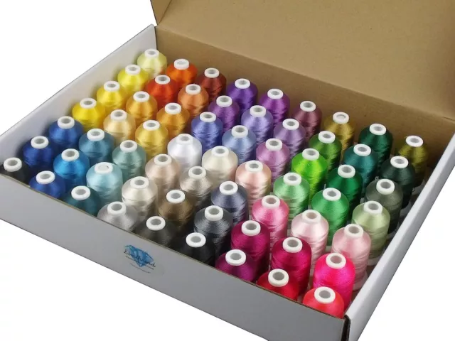 63 Brother Colors Polyester Embroidery Machine Thread Kit 40 Weight for Brot