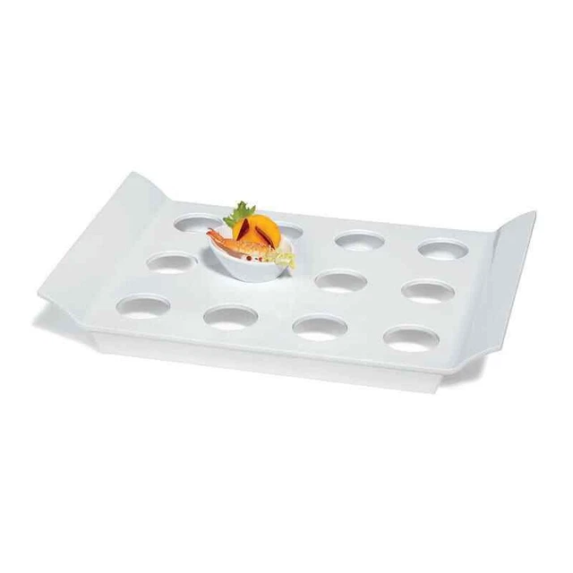 G.E.T. ML-291-W San Michele White Melamine 18 x 13 Tray With 12 Slots