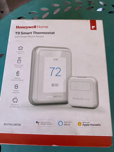 Honeywell Home T9 Wi-Fi Smart Thermostat (RCHT9510WF) + 2 Smart Room Sensors – Touchscreen, Alexa/Google Assist, C-Wire Required, Energy Star