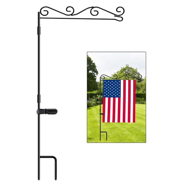 Garden Flag Stand Flagpole Yard Flag Stand with Clip Flag Holder Outdoor Decor