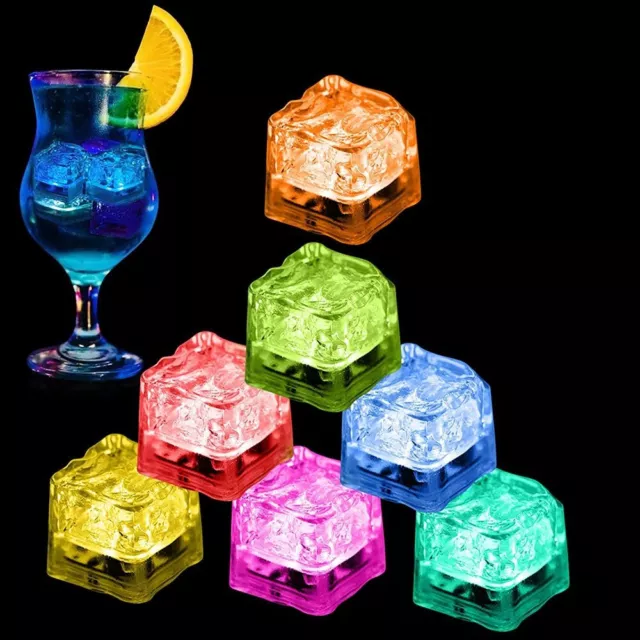 10/20/50/100 Pcs Light Up Ice Cubes LED Glow In The Dark Ice Cubes Waterproof