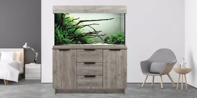 Aqua One Oakstyle Aquarium Fish Tank With LED Set Home Office Decor *Tank Only*