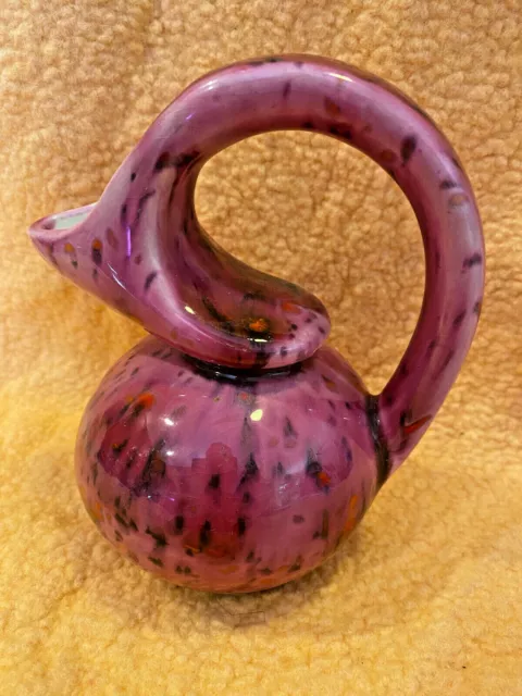 VTG Magenta Antique 6" Porcelain Cruet Decanter Oil Salad Dressing Dispenser