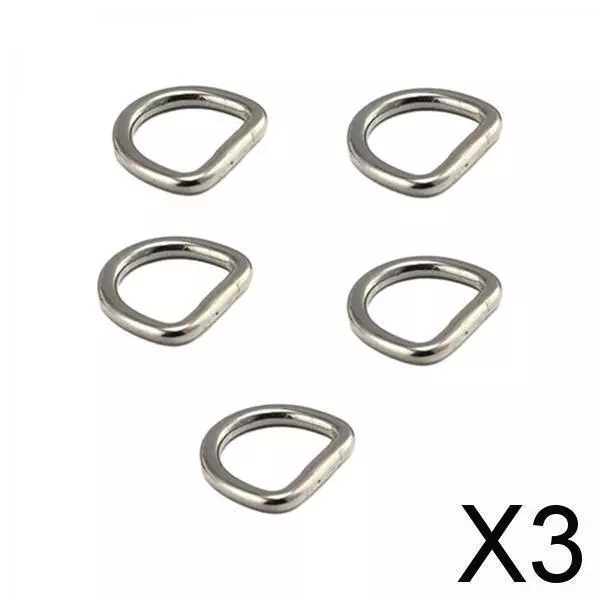 3X 5 Piezas Anillos en D Extra Gruesos Para Bolsos Hardware, Cinturones Anulares, Corbatas,