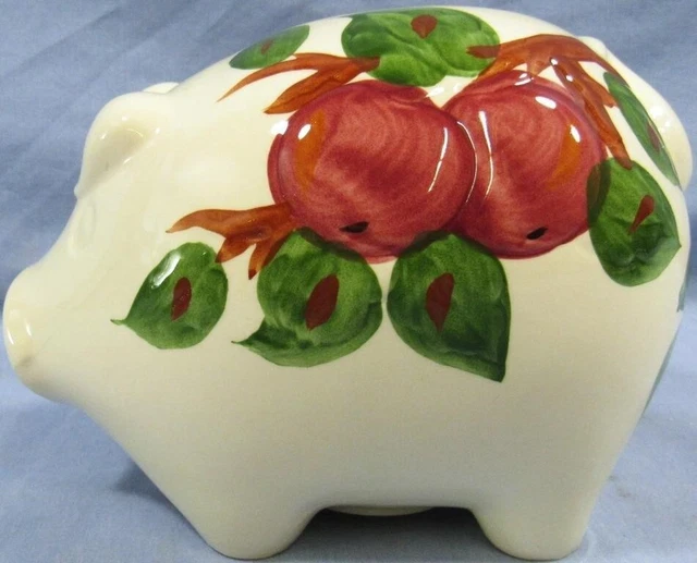 Rare Vintage Franciscan Dinnerware "Apple" Ceramic Pig Piggy Coin Bank